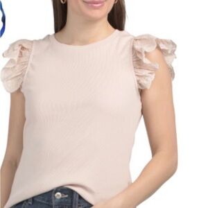 Philosophy Cream Ruffle Sleeve Blouse